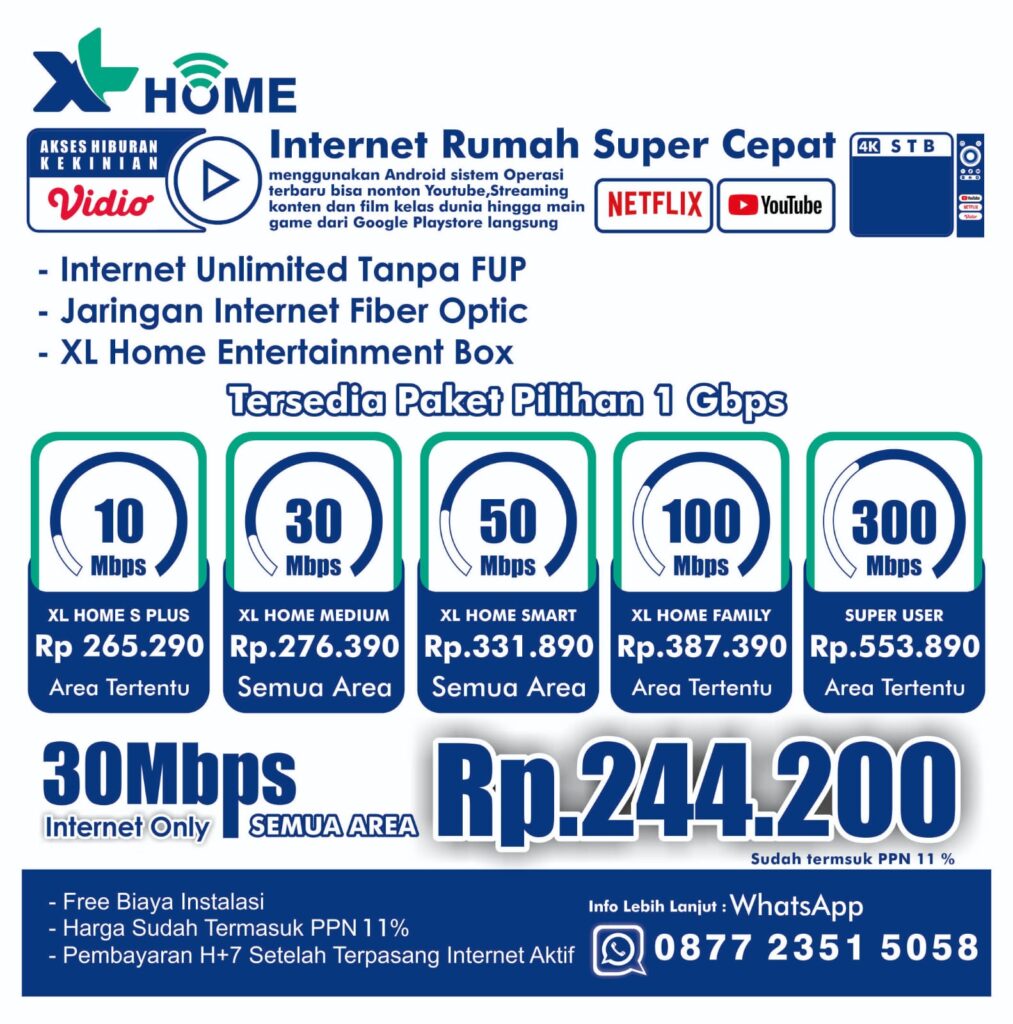 Mengenal Macam-Macam Promo Paket XL Home Bandung