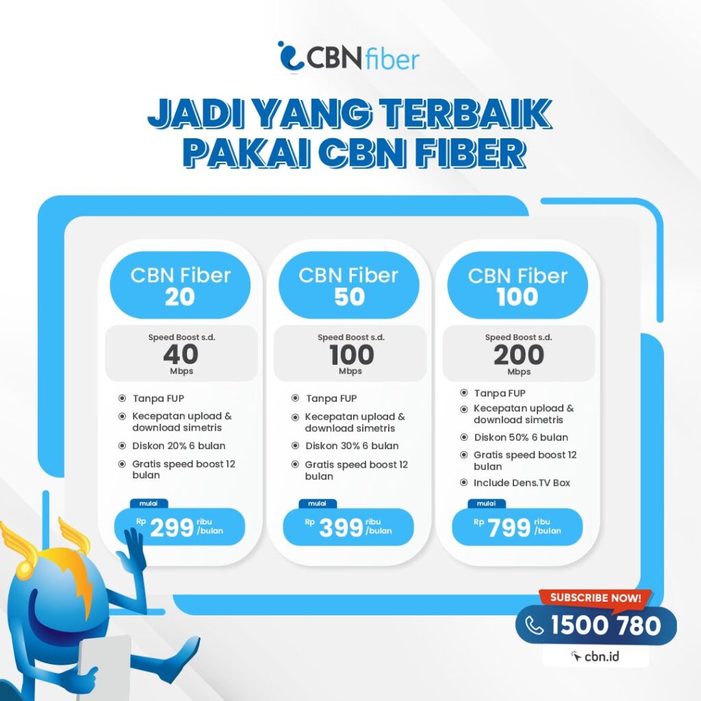 Harga Paket Internet CBN Fiber per Bulan