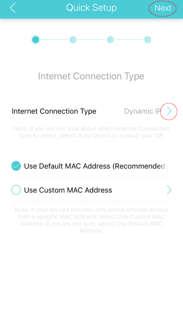 Input password baru yang ingin digunakan, lalu pilih koneksi internet atau Internet Connection Type yang letaknya pada Quick Setup.