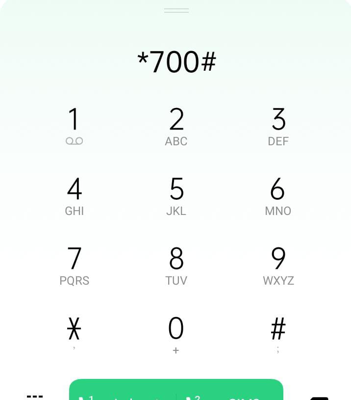 Ketik kode dial *700#, lalu klik ikon panggil.