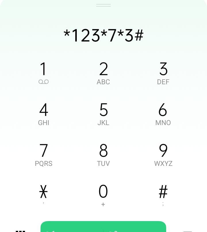 Silahkan buka aplikasi panggilan yang bisa ditemukan pada smartphone, kemudian masukkan nomor tujuan *123*7*3#.
